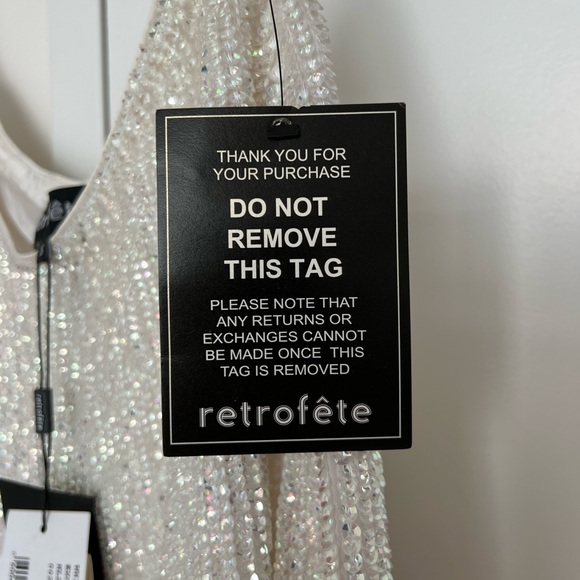 Retrofete Frances Sequin Mini Skirt size S in WHITE - Picture 5 of 6